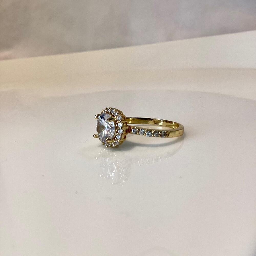 Gold Tone Crystal Ring